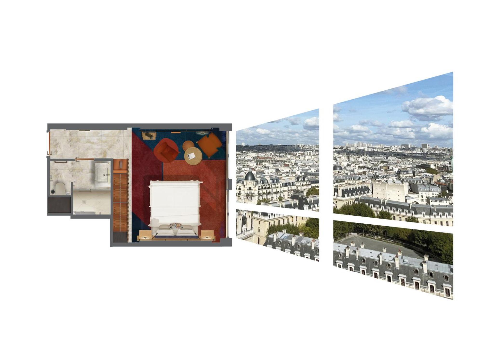 Zimmer Collection in der Dachetage — Blick auf die Dächer von Paris