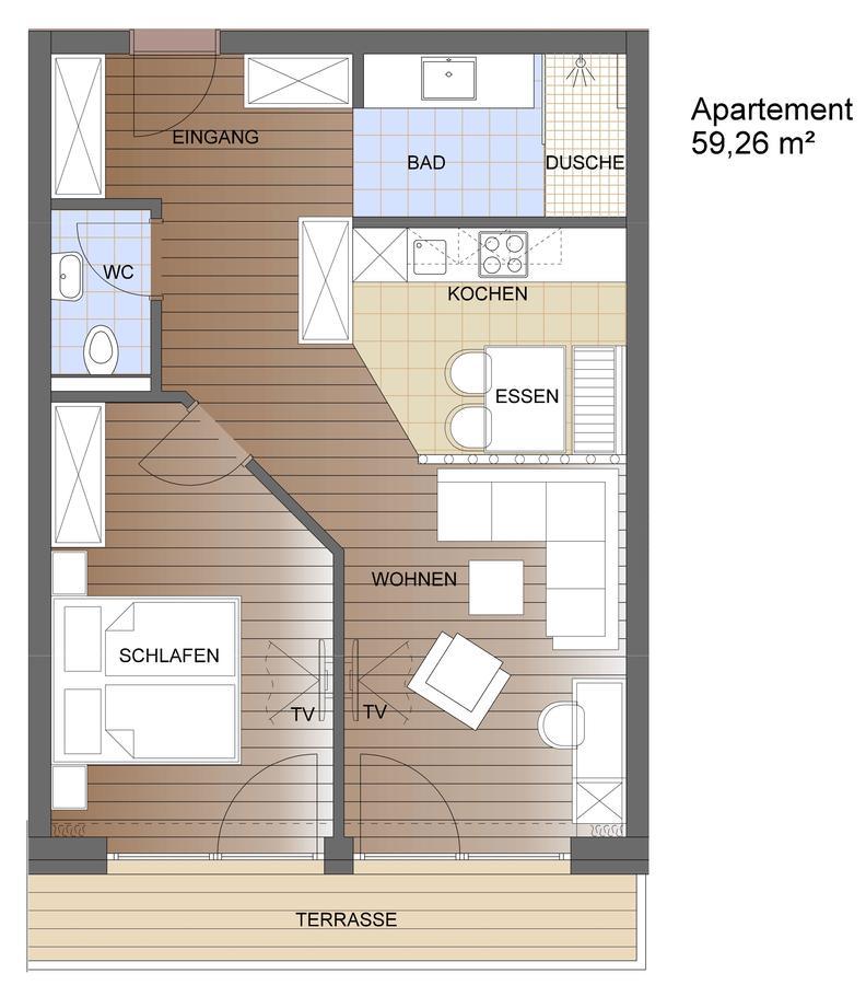 Apartment mit 1 Schlafzimmer