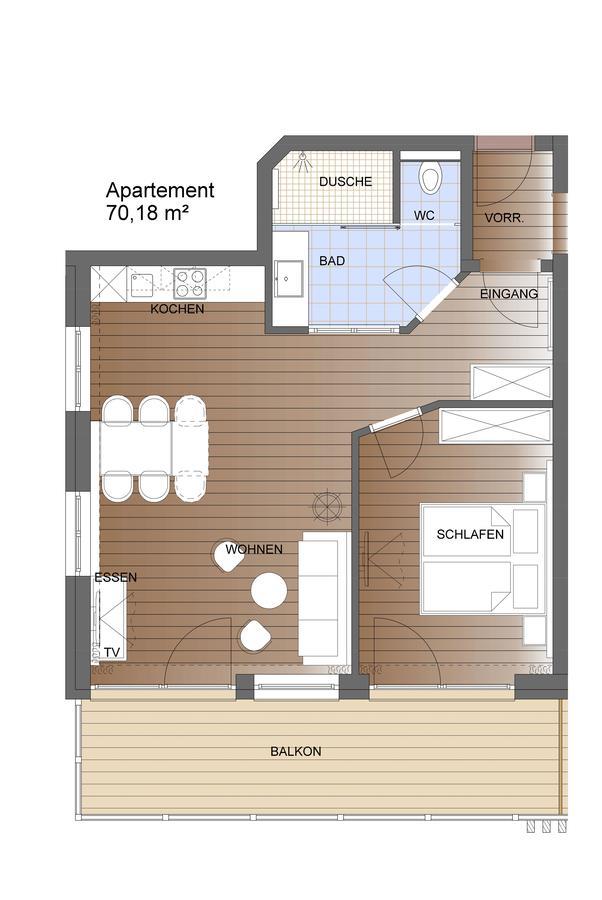 Apartment mit 1 Schlafzimmer